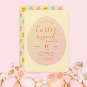 Modern Easter Brunch Egg Hunt Soft Yellow Invitation