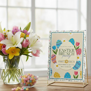 Modern Easter Brunch   Egg Spring Garden Holiday Postcard