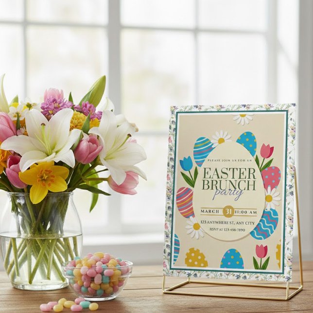 Modern Easter Brunch | Egg Spring Garden Holiday Postcard (Creator Uploaded)