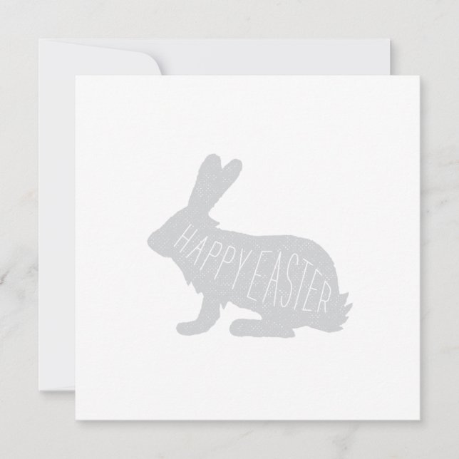 Modern Easter Bunny Card - Grey | Happy Easter (Front)