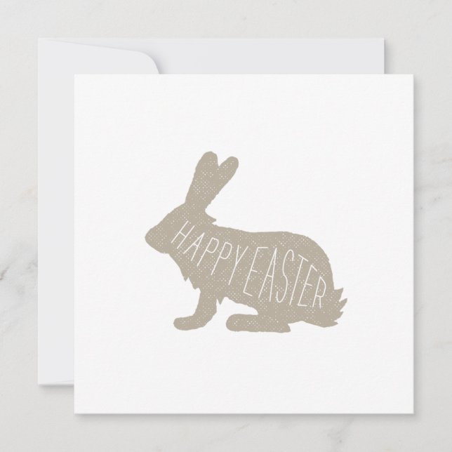 Modern Easter Bunny Card - Neutral | Happy Easter (Front)