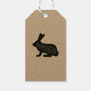 Modern Easter Bunny Gift Tag   Happy Easter