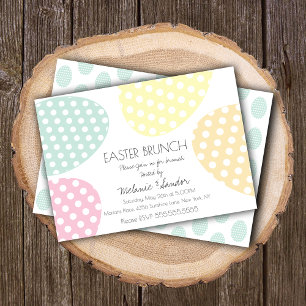 Modern Easter Dotted Eggs Dinner Brunch Family Invitation