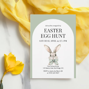 Modern Easter Egg Hunt Cute Bunny Rabbit Adult Invitation