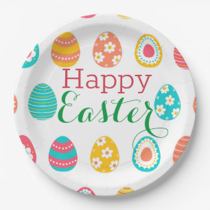 Modern Easter Egg Paper Plate