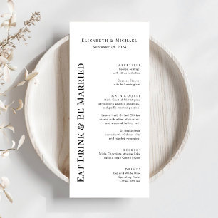 Modern Eat Drink Be Married Wedding Menu