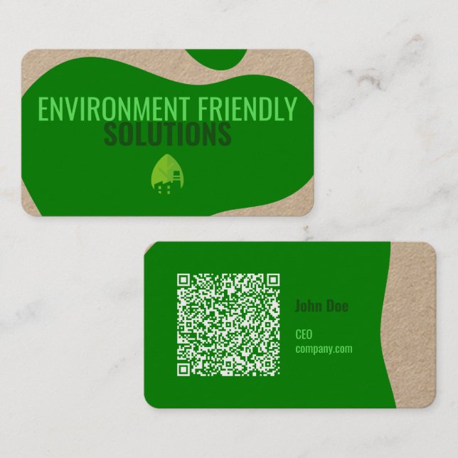 Modern Eco-Friendly Business Card with QR Code (Front/Back)