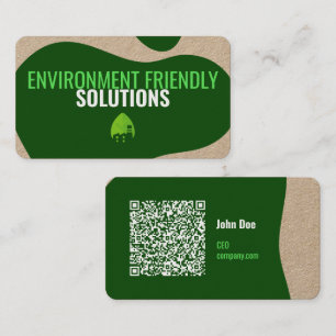 Modern Eco-Friendly Business Card with QR Code