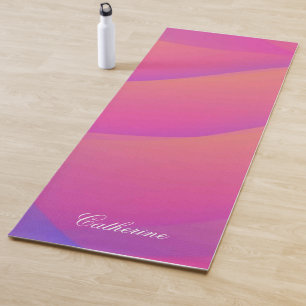 Modern Eco friendly Rainbow Colour Custom Name Yoga Mat