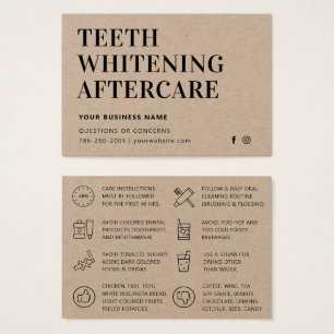 Modern Eco Kraft  Teeth Whitening Aftercare Card