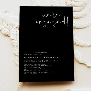 Modern Edgy Black Engagement Announcement