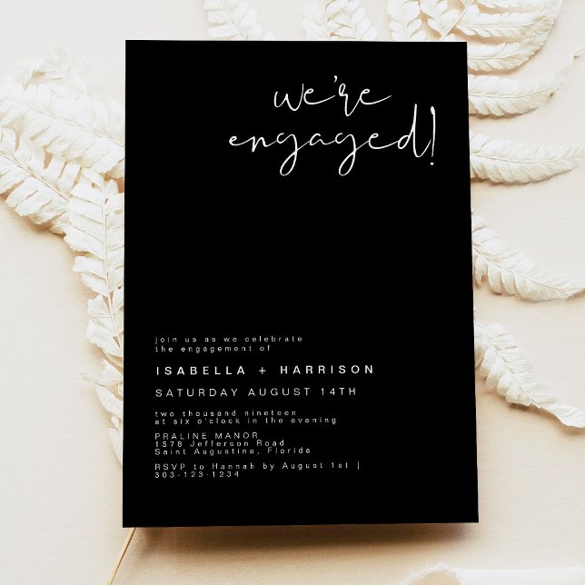 Modern Edgy Black Engagement Announcement (Creator Uploaded)