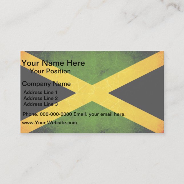Modern Edgy Jamaican Flag Business Card (Front)