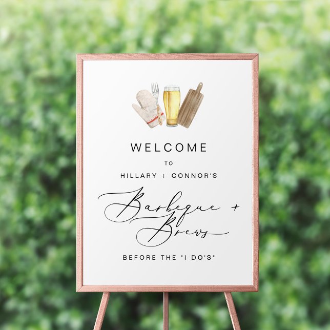 Modern Edgy Rehearsal Calligraphy BBQ & Brews  Poster (Creator Uploaded)