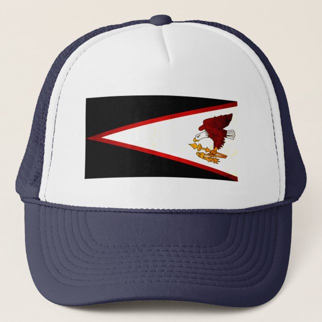 Modern Edgy Samoan Flag Trucker Hat (Front)