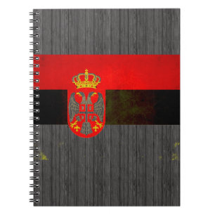 Modern Edgy Serbian Flag Notebook