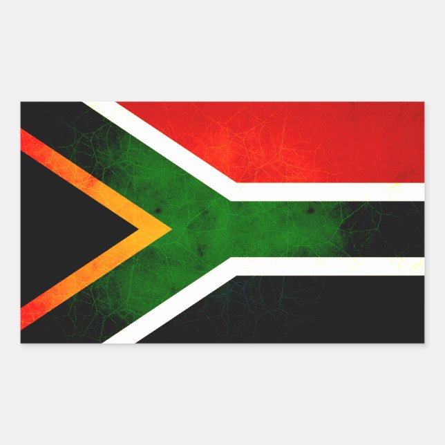 Modern Edgy South African Flag Rectangular Sticker (Front)