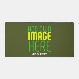 MODERN EDITABLE ARMY GREEN IMAGE TEXT TEMPLATE DESK MAT