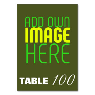 MODERN EDITABLE ARMY GREEN IMAGE TEXT TEMPLATE TABLE NUMBER