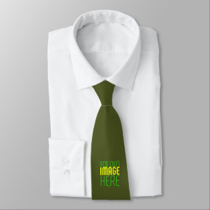 MODERN EDITABLE ARMY GREEN IMAGE TEXT TEMPLATE TIE