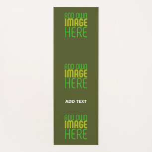 MODERN EDITABLE ARMY GREEN IMAGE TEXT TEMPLATE YOGA MAT