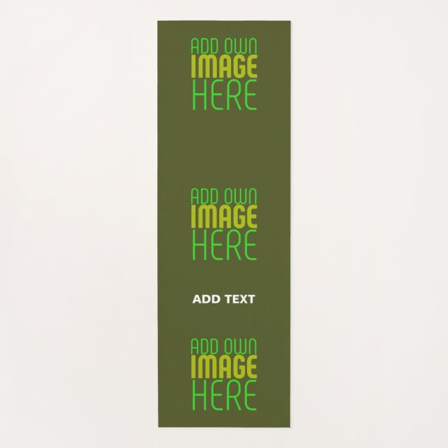 MODERN EDITABLE ARMY GREEN IMAGE TEXT TEMPLATE YOGA MAT (Front)