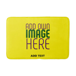 MODERN EDITABLE BRIGHT YELLOW IMAGE TEXT TEMPLATE BATH MAT