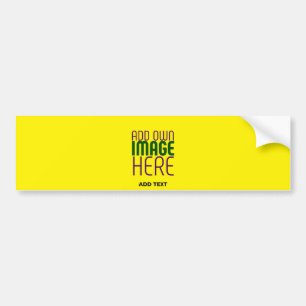 MODERN EDITABLE BRIGHT YELLOW IMAGE TEXT TEMPLATE BUMPER STICKER