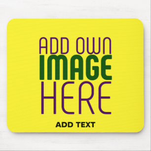 MODERN EDITABLE BRIGHT YELLOW IMAGE TEXT TEMPLATE MOUSE MAT
