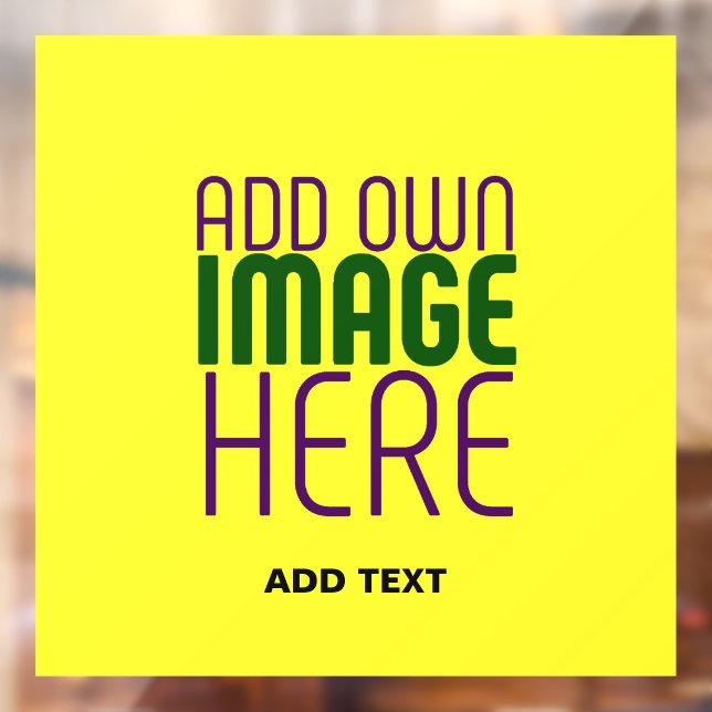 MODERN EDITABLE BRIGHT YELLOW IMAGE TEXT TEMPLATE WINDOW CLING (Sheet 2)