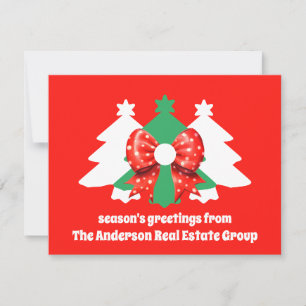 Modern Editable Business Logo QR Code Christmas Holiday Card