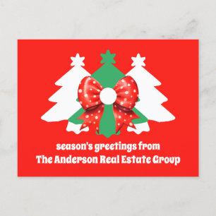 Modern Editable Business Logo QR Code Christmas Holiday Postcard