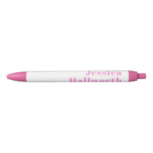Modern Editable Business Name or First & Last Name Black Ink Pen