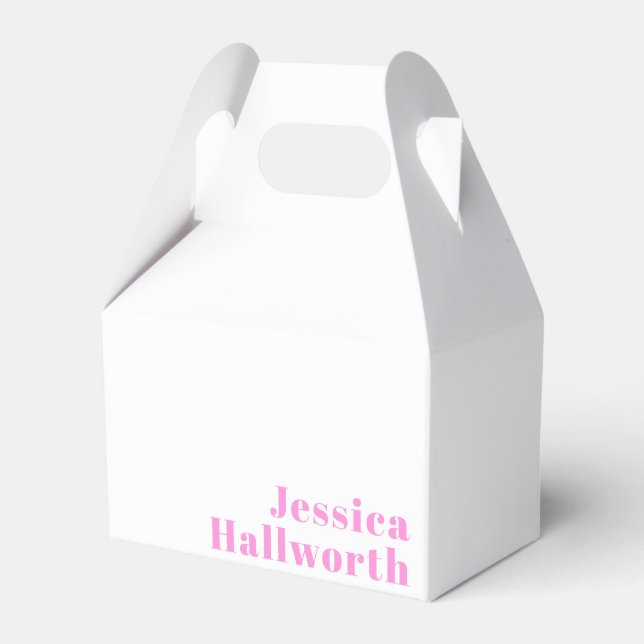 Modern Editable Business Name or First & Last Name Favour Box (Front Side)