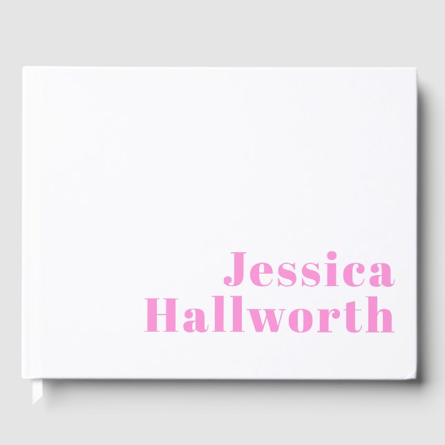 Modern Editable Business Name or First & Last Name Guest Book (Front)
