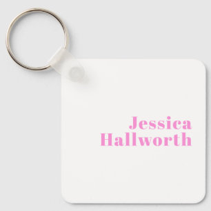 Modern Editable Business Name or First & Last Name Key Ring