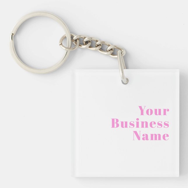 Modern Editable Business Name or First & Last Name Key Ring (Front)