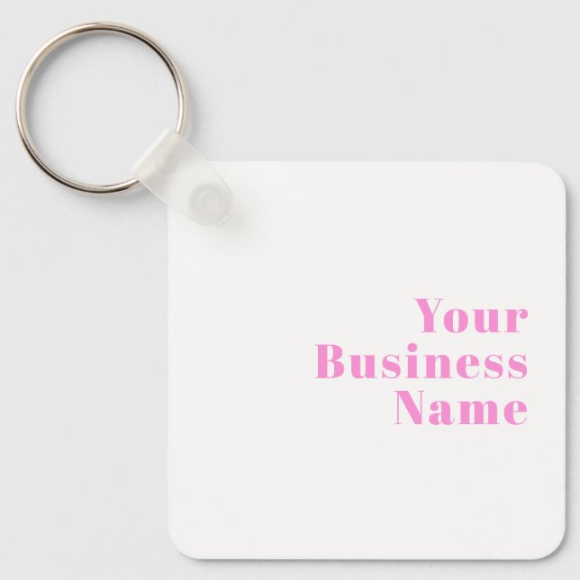 Modern Editable Business Name or First & Last Name Key Ring (Front)