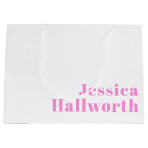 Modern Editable Business Name or First & Last Name Large Gift Bag