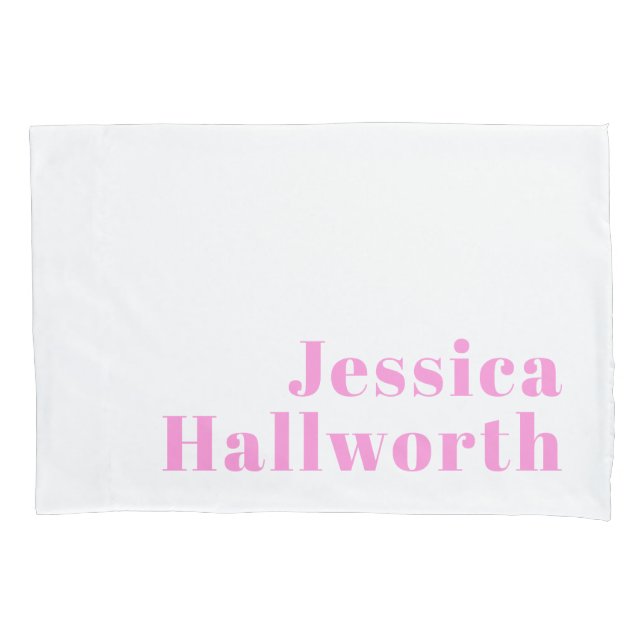 Modern Editable Business Name or First & Last Name Pillowcase (Front)