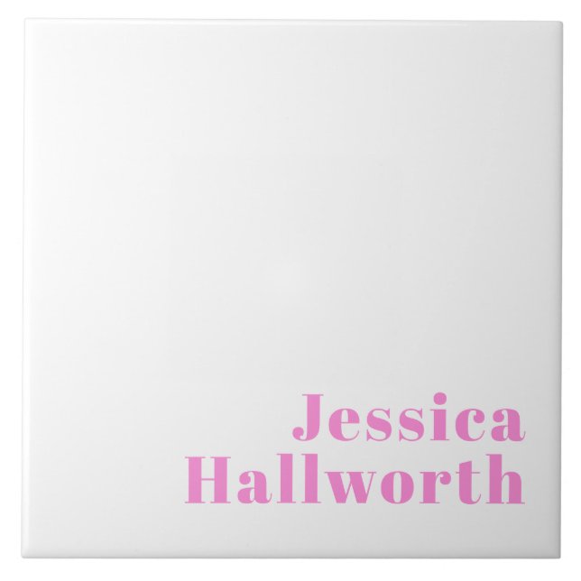 Modern Editable Business Name or First & Last Name Tile (Front)
