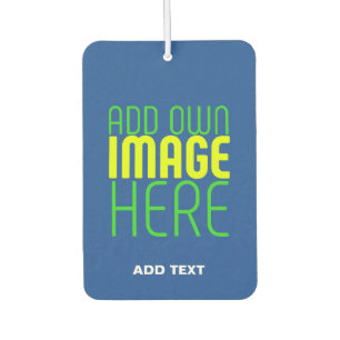 MODERN EDITABLE COBALT BLUE IMAGE TEXT TEMPLATE CAR AIR FRESHENER