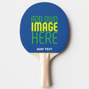 MODERN EDITABLE COBALT BLUE IMAGE TEXT TEMPLATE PING PONG PADDLE