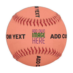 MODERN EDITABLE CORAL ORANGE IMAGE TEXT TEMPLATE BASEBALL