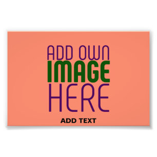MODERN EDITABLE CORAL ORANGE IMAGE TEXT TEMPLATE PHOTO PRINT