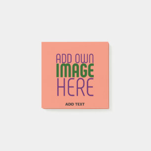 MODERN EDITABLE CORAL ORANGE IMAGE TEXT TEMPLATE POST-IT NOTES