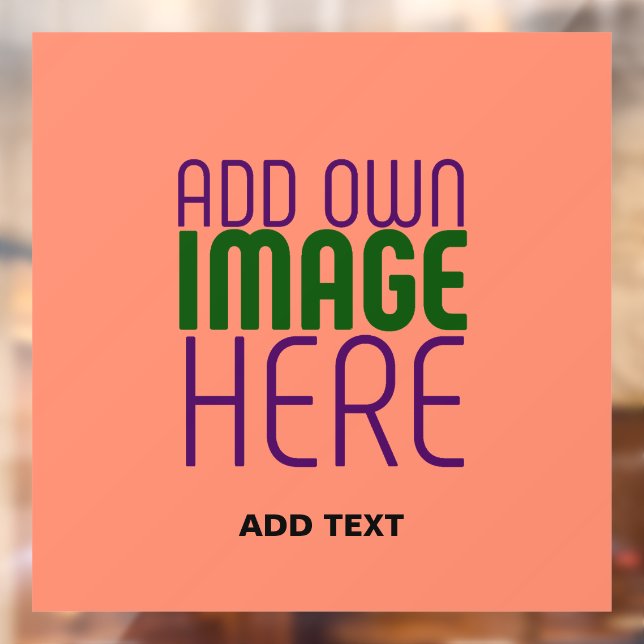 MODERN EDITABLE CORAL ORANGE IMAGE TEXT TEMPLATE WINDOW CLING (Sheet 2)