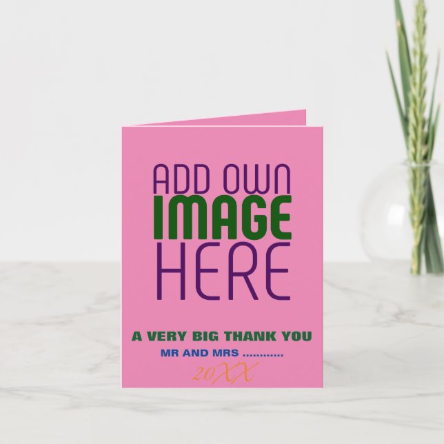 MODERN EDITABLE CUTE HOT PINK IMAGE TEXT TEMPLATE (Front)