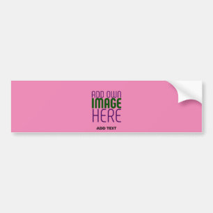 MODERN EDITABLE CUTE HOT PINK IMAGE TEXT TEMPLATE BUMPER STICKER