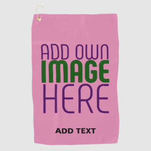 MODERN EDITABLE CUTE HOT PINK IMAGE TEXT TEMPLATE GOLF TOWEL